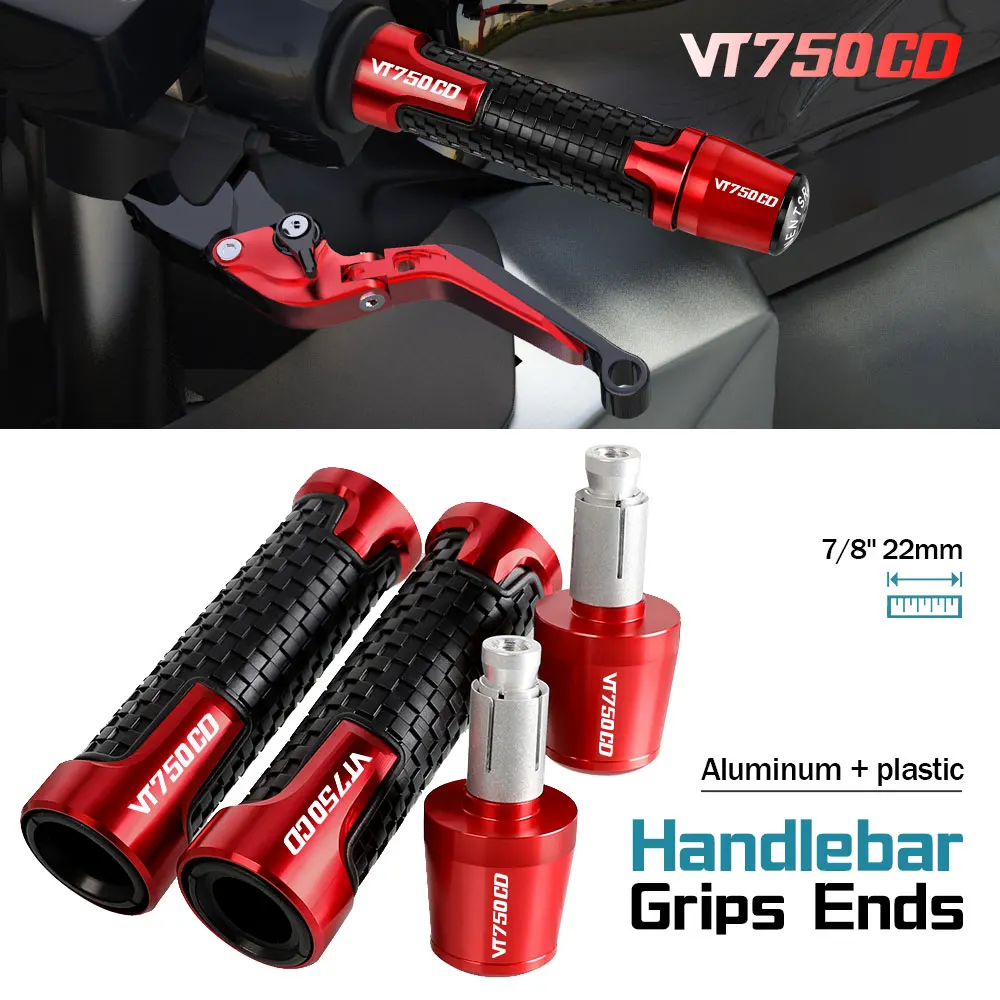 

7/8'' 22mm Motorcycle Handle Grips Handlebar Grip Ends Plug FOR HONDA VT750CD VT750DC Shadow ACE 750 1998-2002 2003