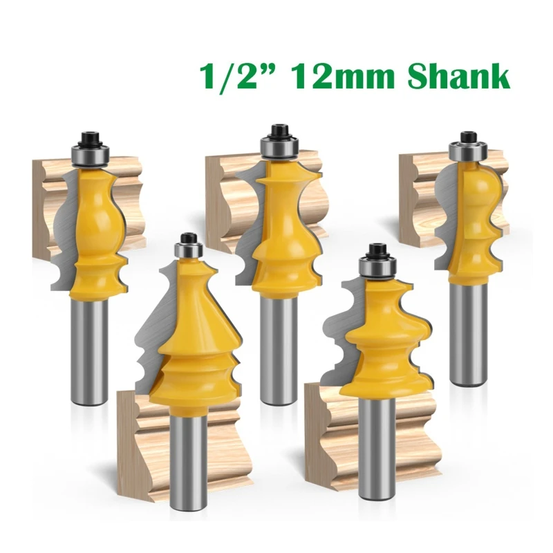 

5Pcs/set Shank Straight Slot Milling Cutter Router Bits for Wood MDF PVC Bit End Mill Router Tool