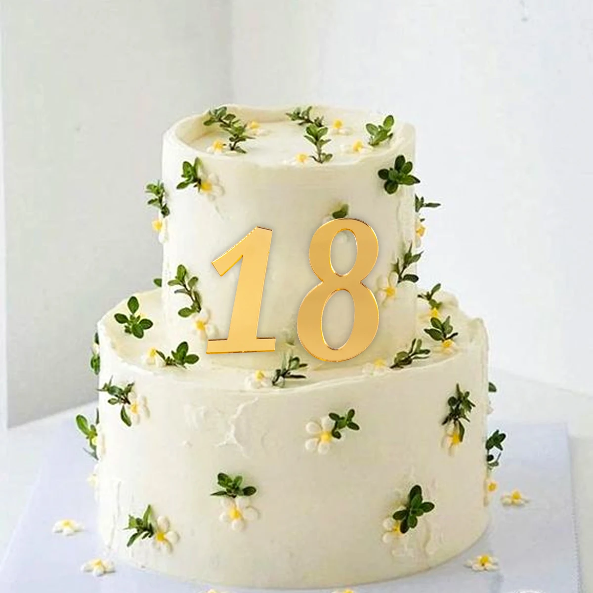 Golden Number 0-9 Mirror Acrylic Cake Toppers Birthday Number Cake Decoration for Kids Adult Wedding Anniversary Party Supplies