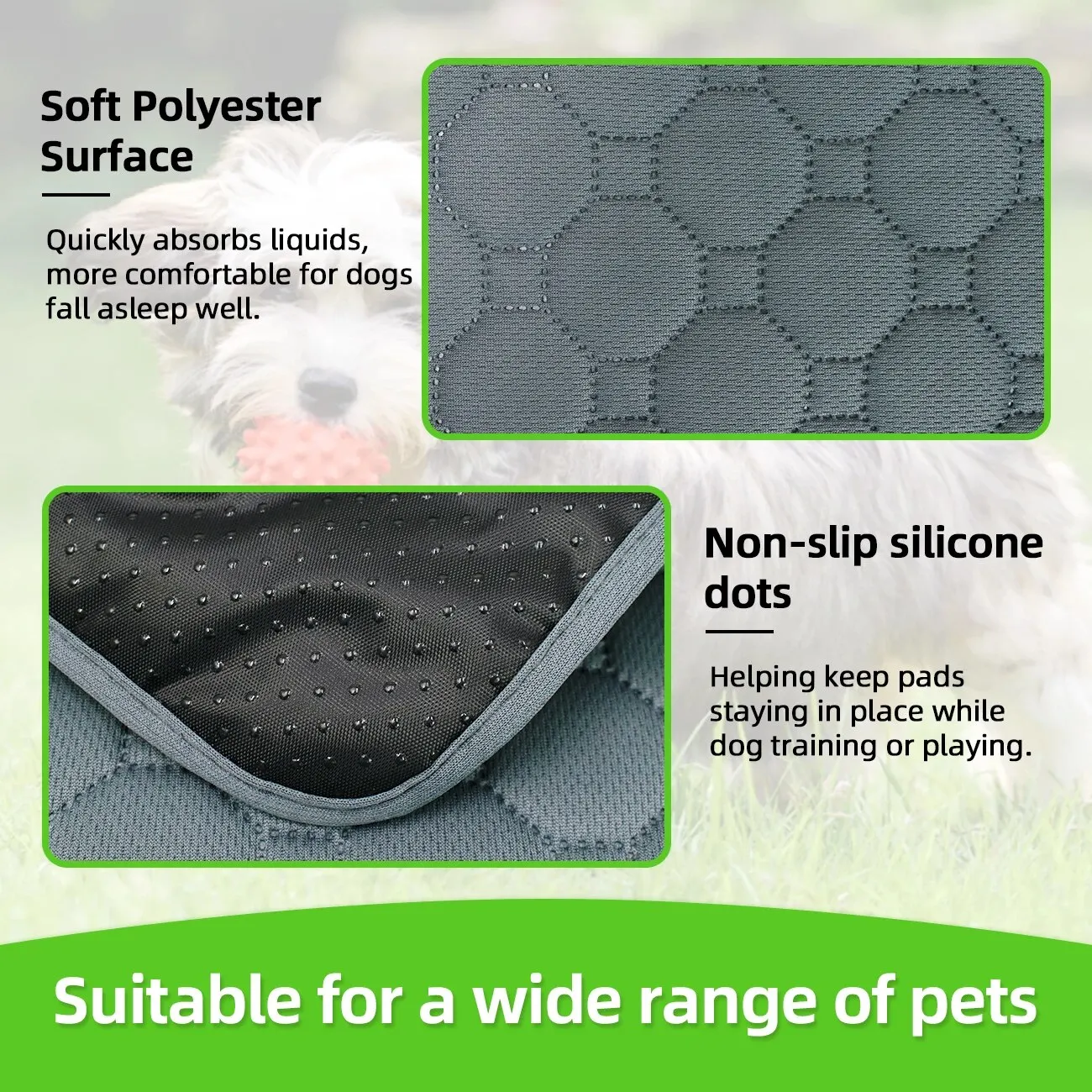 1PC Super Absorbent Washable Pee Pad for Cats Small Animal Reusable Non-Slip Puppy Pads Pet Training Pads Waterproof Dog Pee Pad dog pee pad dog training pad