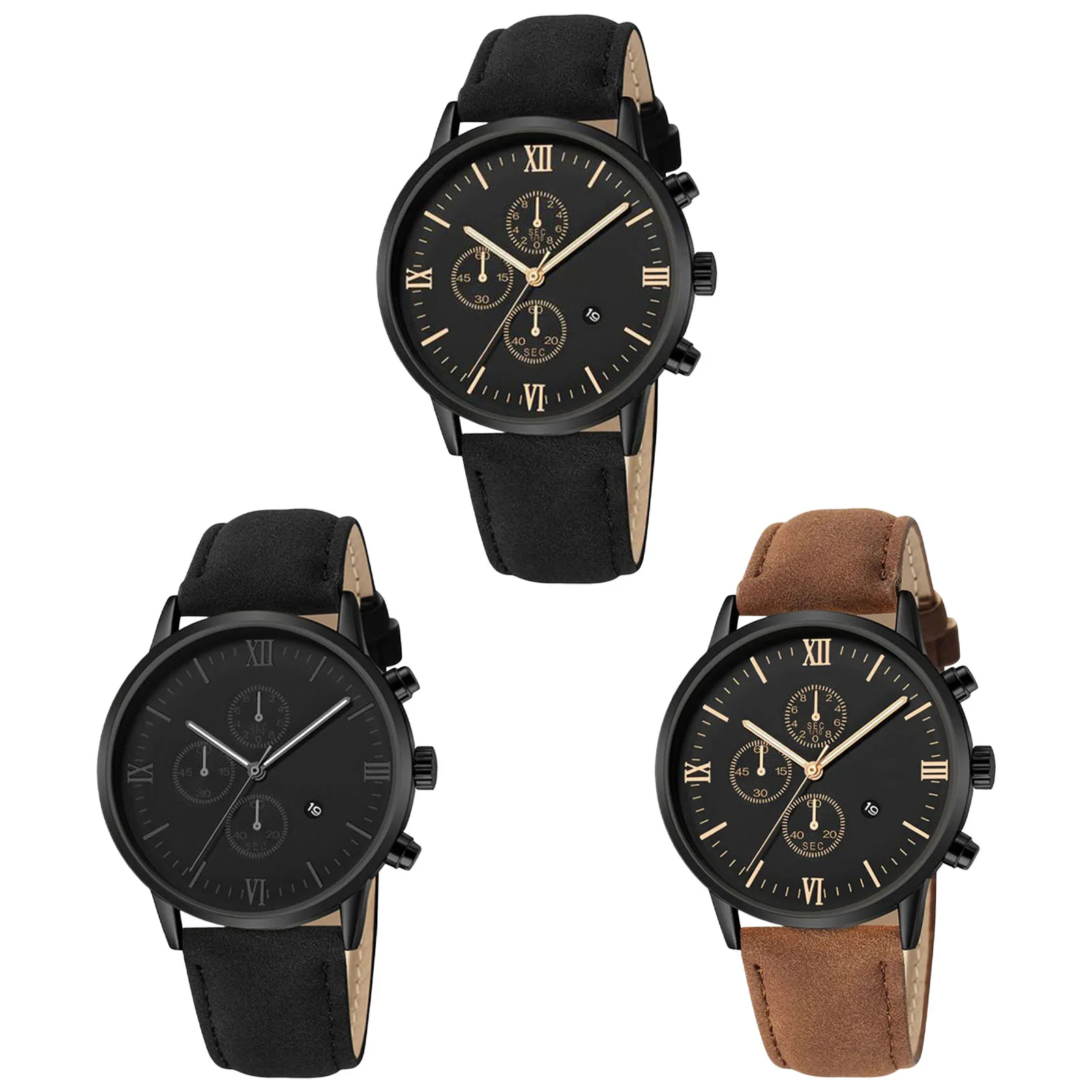 

Men Analog Quartz Movement Watch Scratch Resistant Watch with Calendar Gift for Father Husband Boyfriend