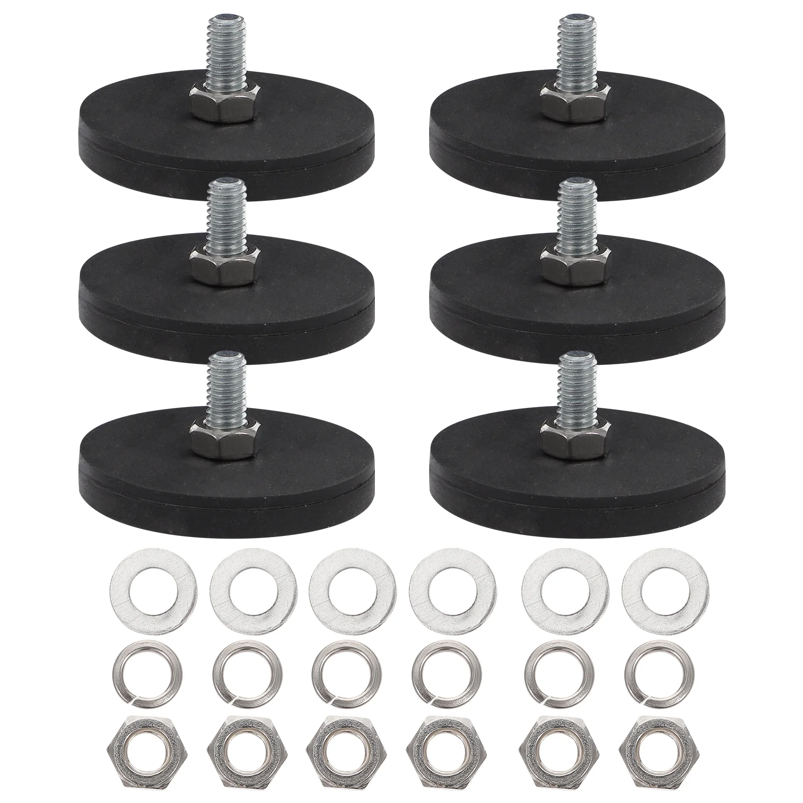 

6pcs Coated Magnet Mounting Magnet Round Magnet Magnetic Mounting Plate