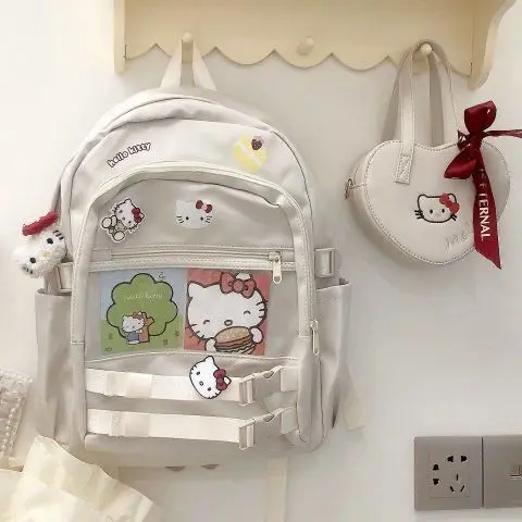 TAKARA TOMY cute campus Hello Kitty bag junior high school student zipper student large-capacity backpack 2