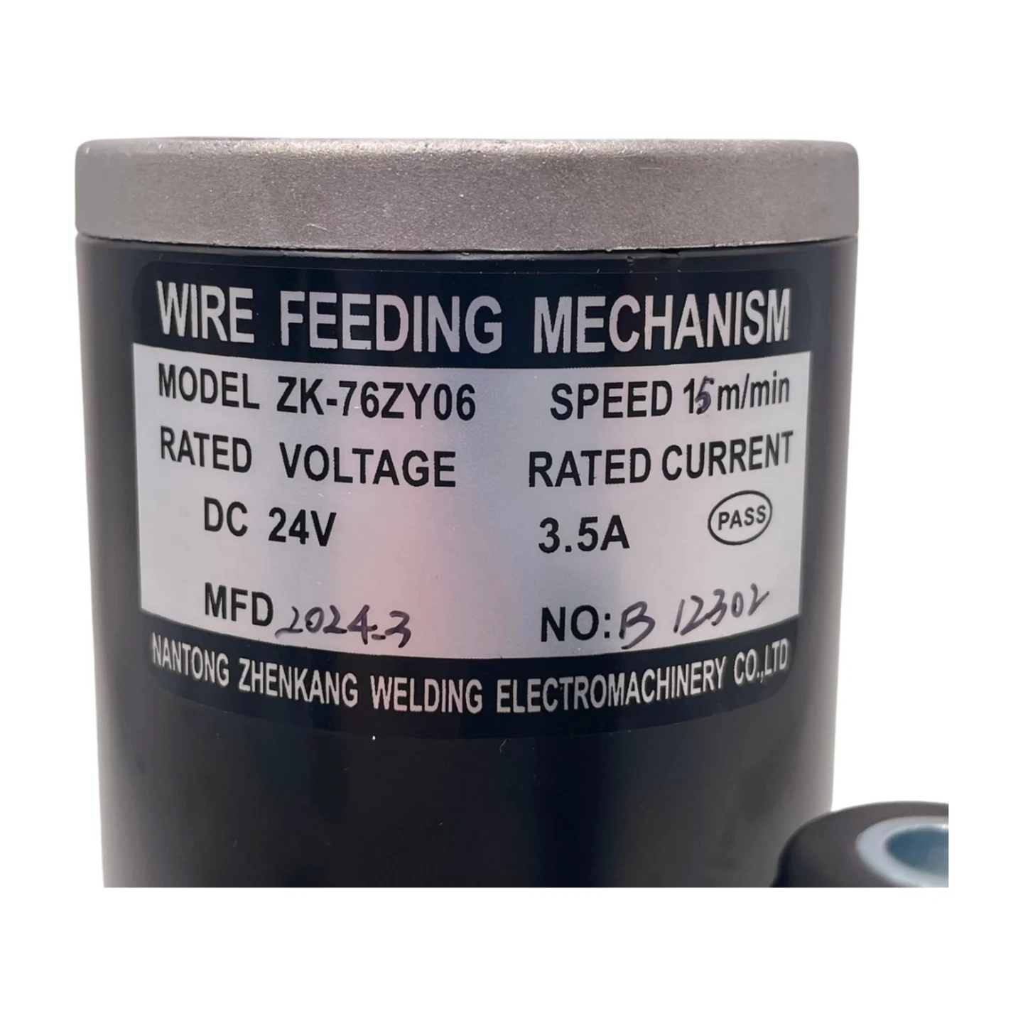 Mig Wire Feeder Motor 76ZY06 24V DC 15m/min Double drive 80W Roller V1.0 / 1.2 3