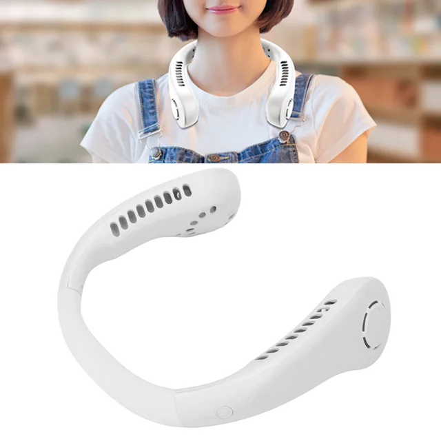 목에 걸고 사용하는 휴대용 선풍기로 원하는 곳에서 시원함을 누리세요.
