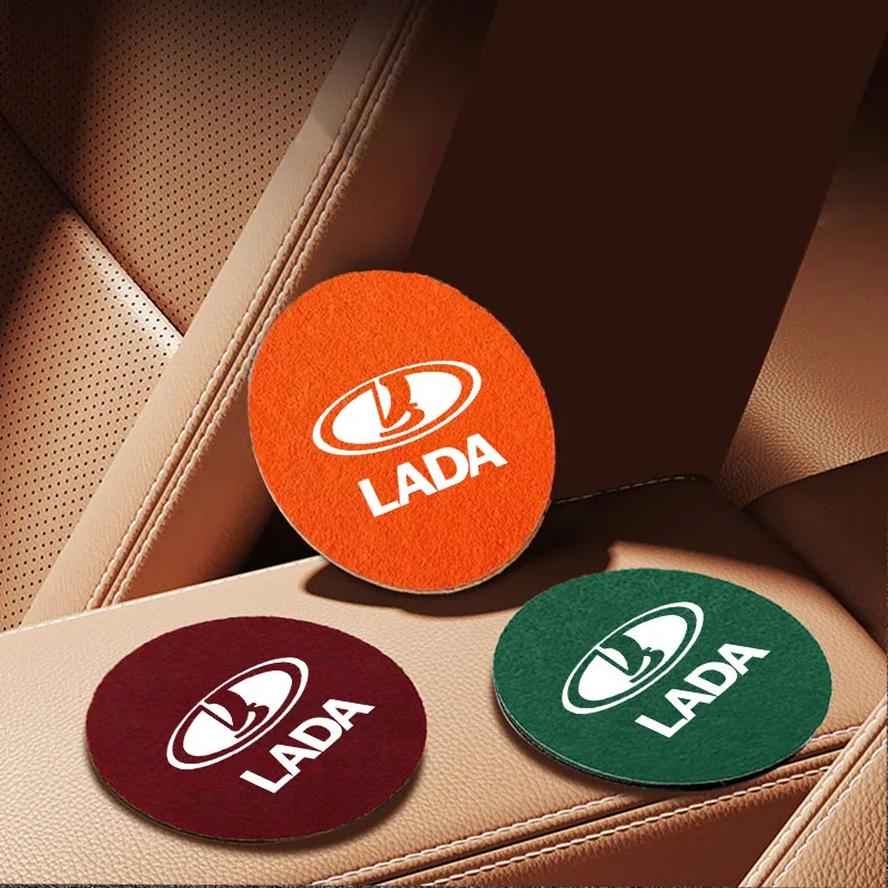 

Solid color felt absorbent creative coasters for lada vesta granta kalina priora Niva Samara Vesta Largus Xray car Accessories