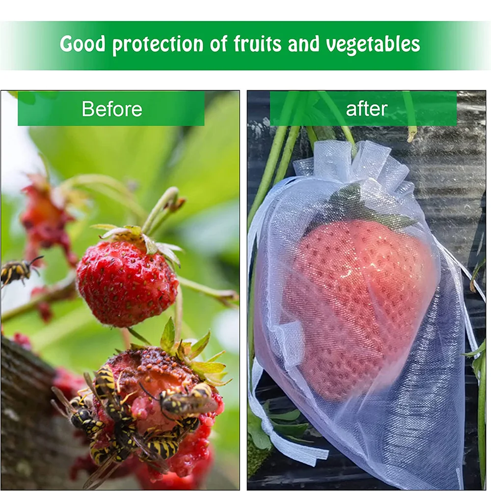 

Сетчатая нейлоновая сумка для защиты садовых растений от насекомых, многофункциональные воздухопроницаемые мешки для защиты фруктов и овощей, 50 шт.