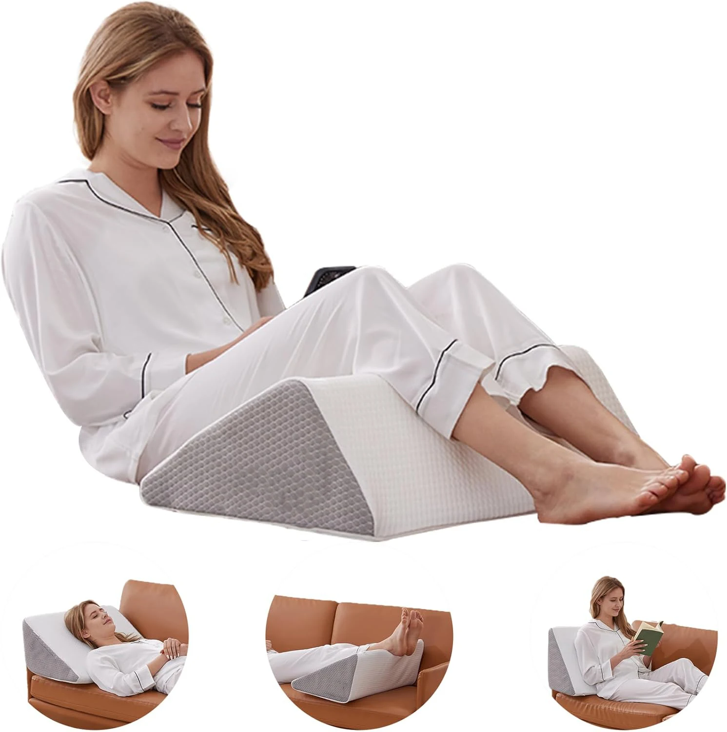 1 Pieces Wedge Pillow for Sleeping Body Positioners Turning Device Bedridden Leg and Knee Support Positioning Wedge Back Pillow BEST SELLERS