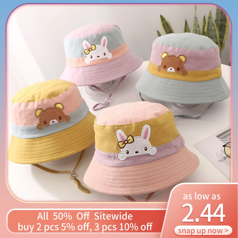 Fiskerhat til børn med kaninmotiv solbeskyttelse_voghion.com