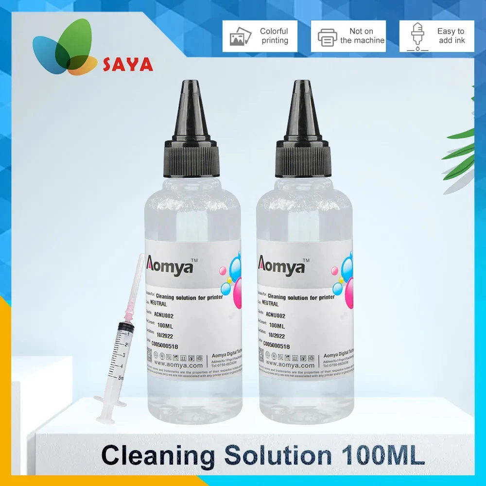 

2x100ml Cleaner Cleaning solution Liquid Fluid for Inkjet Printer Print Head For HP EPSON CANON BROTHER Lexmark Inkjet Printer