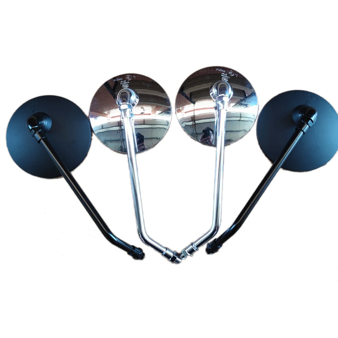 

1 Pair of 10MM Motorcycle Side Mirrors Universal for 125cc-600cc Motorbikes Rear View Convex Chromed Glasses Matte Black/Chrome