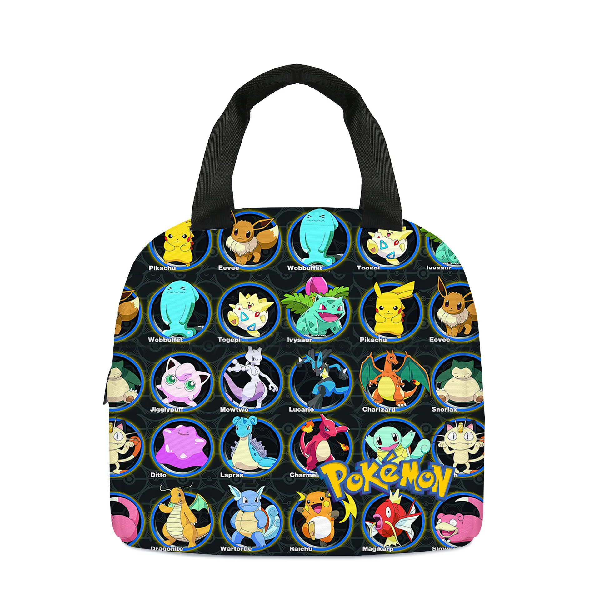 

Anime Pokemon Lunch Bag for School Kids Office Sac Lunch Portable Thermal Cooler Pikachu Lunch Box Handbag Gift
