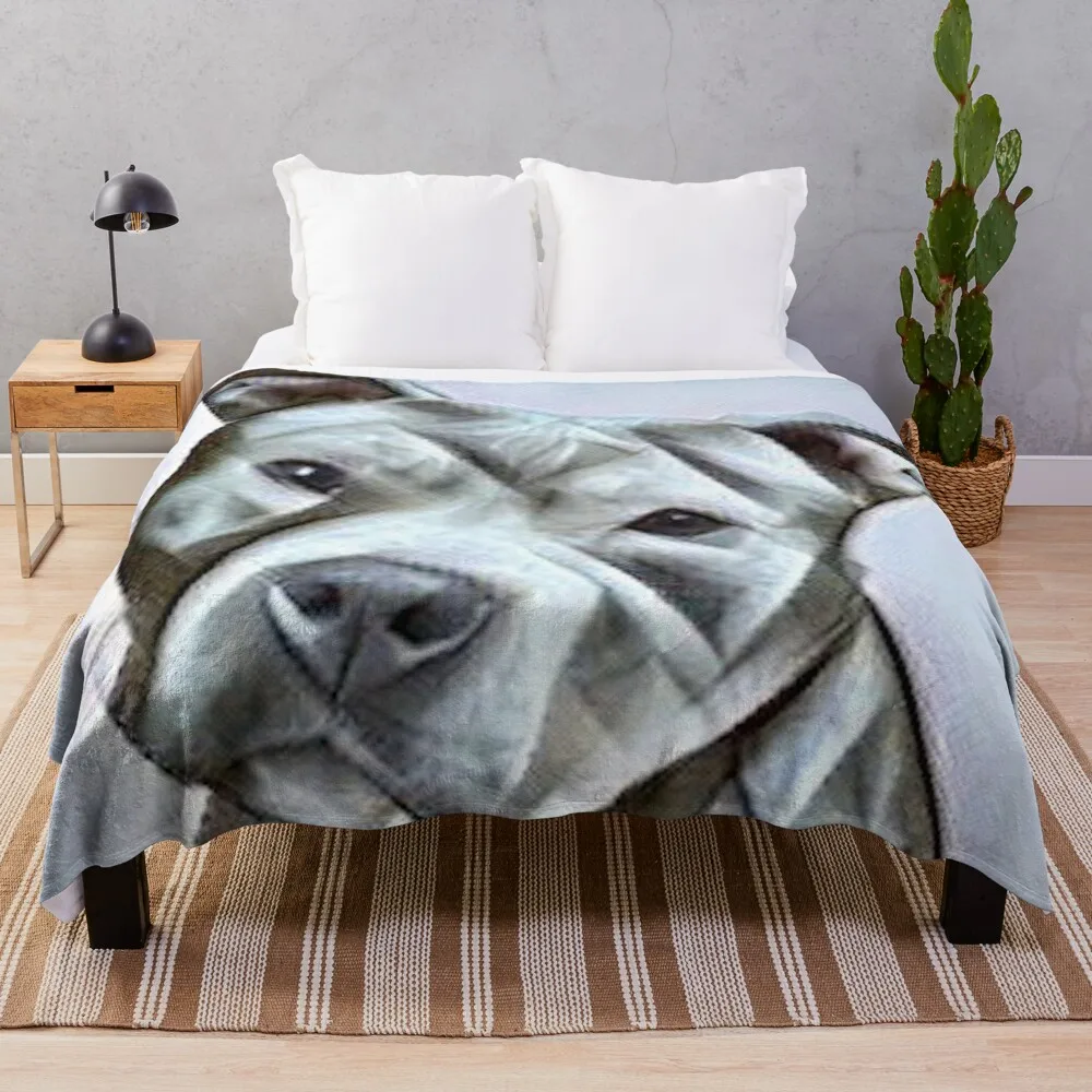 Pit Bull Dog Lover, Un Bellissimo Design Di Una Fossa Nasale Blu Bull Di Questa Delicata Coperta Da Tiro Di Razza Fedele