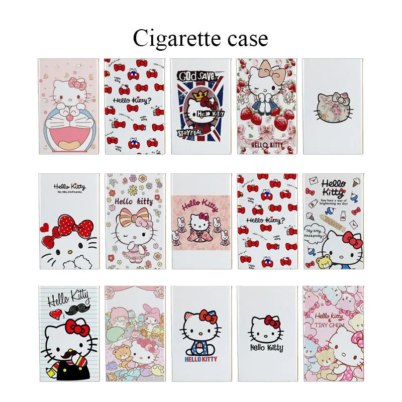

Kawaii New Sanrio Hello Kitty Cigarette Case Aluminium Alloy Flip Top Cigarette Case Moisture-Proof Anti-Extrusion Birthday Gift