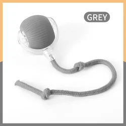 Plush Self-Rolling Cat Teasing Ball Toy - Interactive Pet Entertainment & Stress Relief (Grey Tail ball)