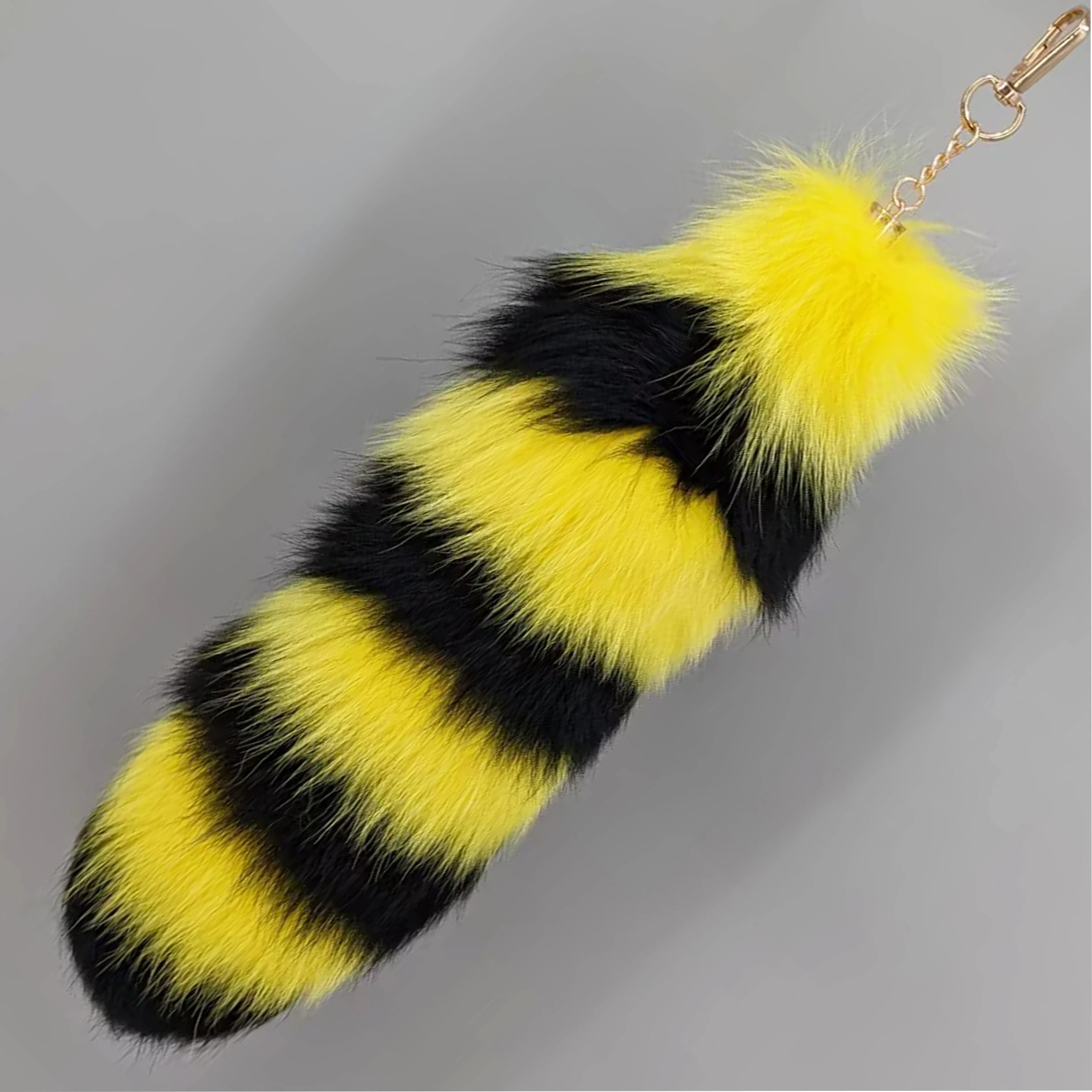 Luxurious Natural Fox Fur Tail Keychain - Chic Y2K Fashion Accessory, 40 cm