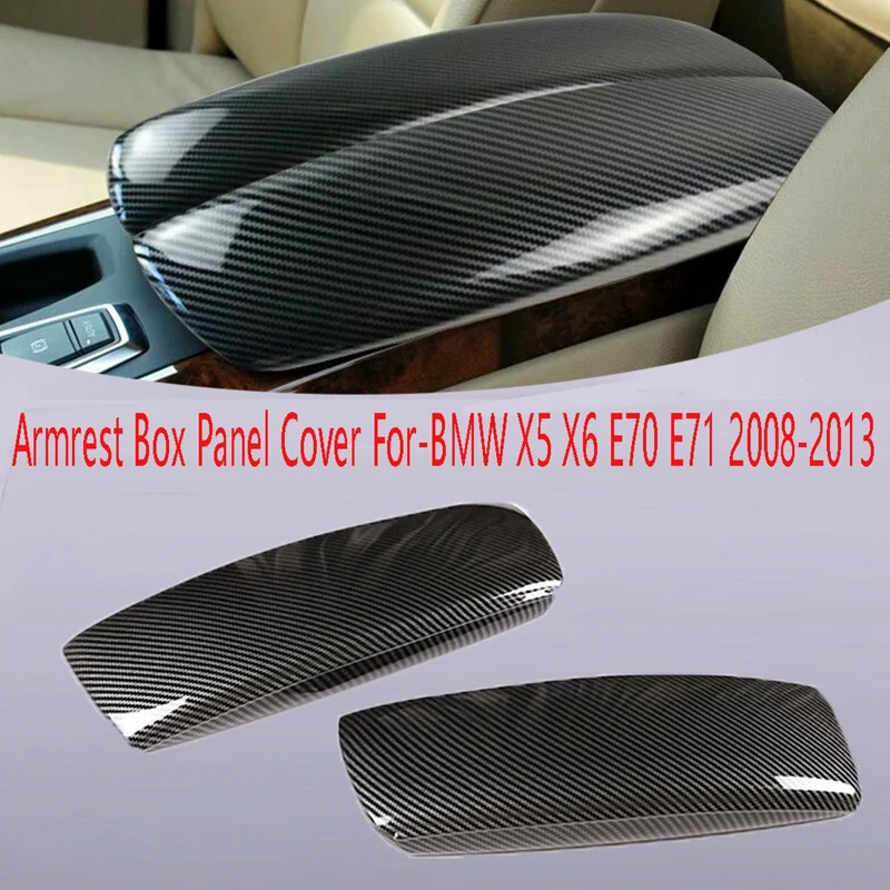Car Storage Box Panel Cover Bracciolo Box Panel Center Console Decorazione Adesivi Per-Bmw X5 X6 E70 E71 2008-2013