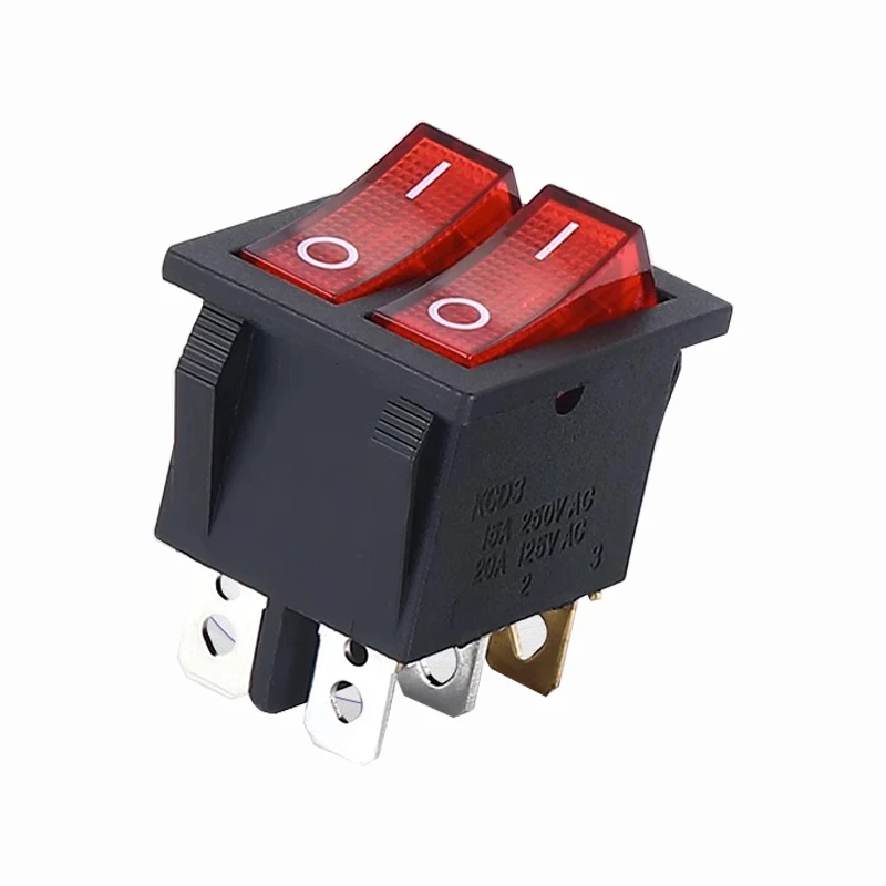 1PCS KCD8 6PIN 16A 250V 20A 125V Double Light Switch Rocker Switch Waterproof ON-OFF KCD6 Boat Power