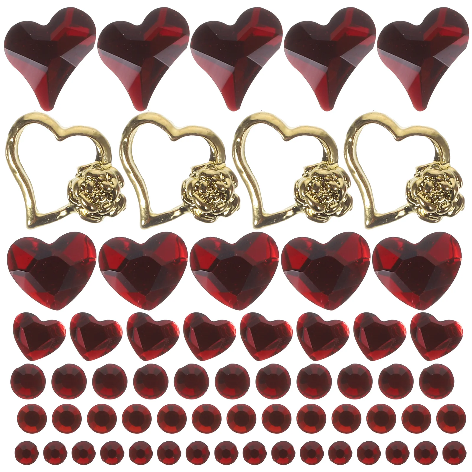 

1 Box Nail Gems Decorations Women Heart Nail Charms Rhinestones Nail Charms