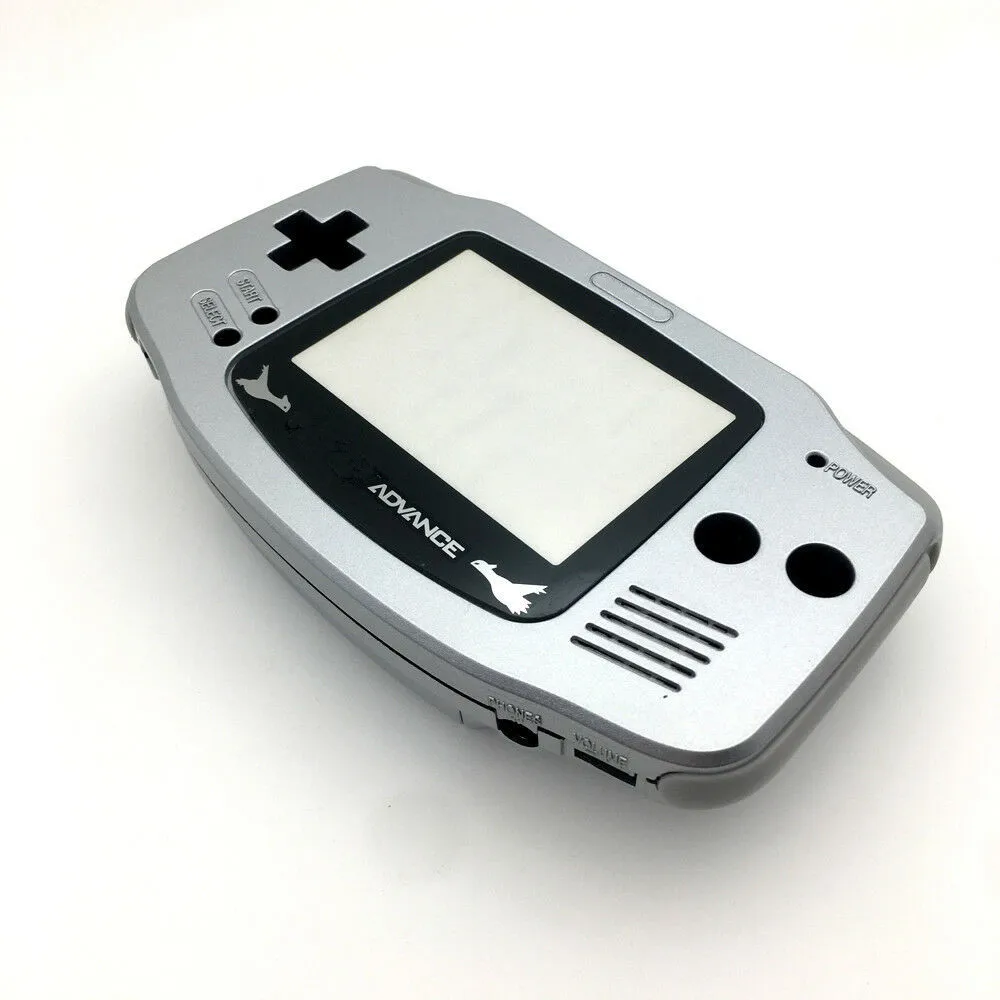 Silver Full Housing Shell Case Cover for Gameboy Advance GBA -- Colour Buttons Optional