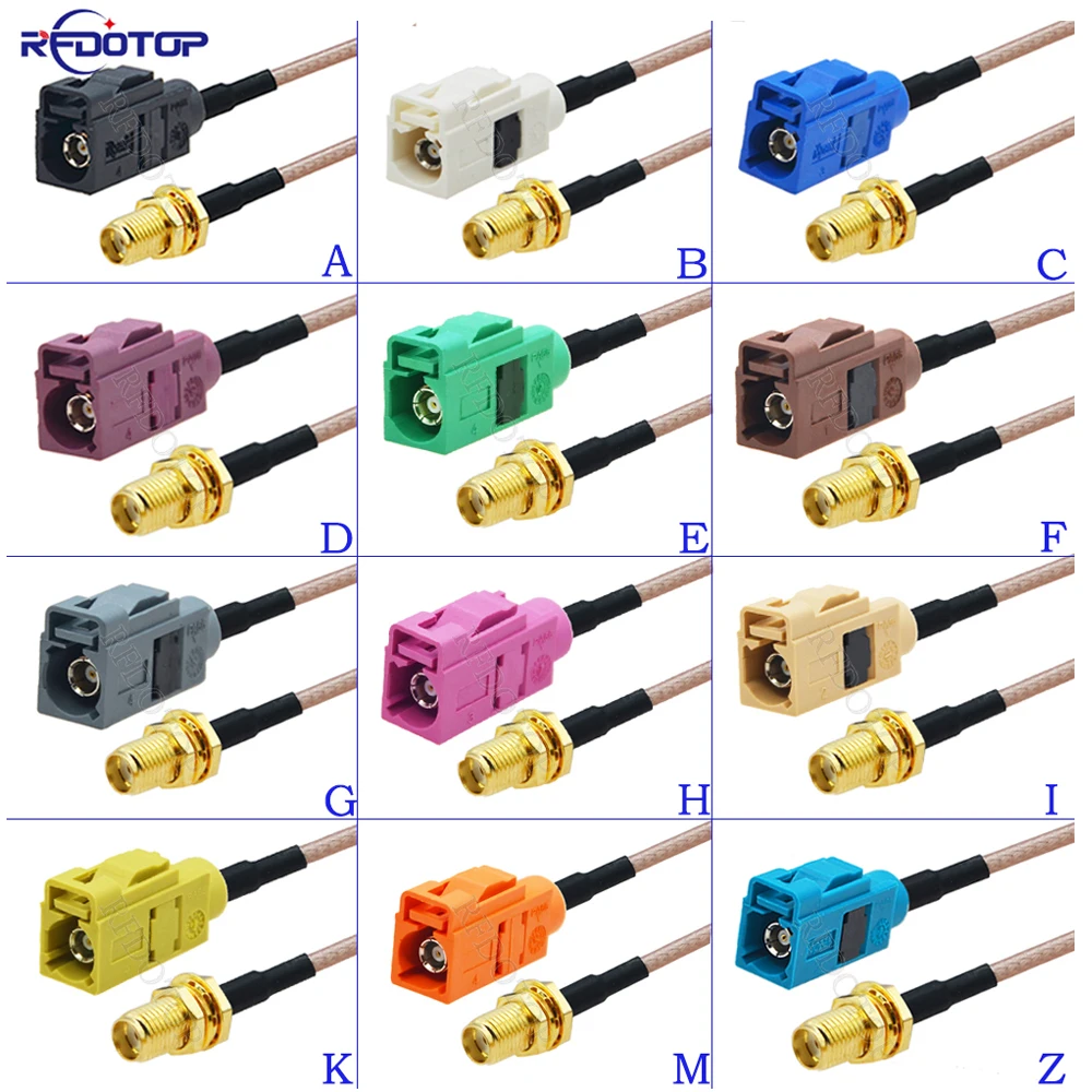 Nuovo Rg-316 Sma Femmina Jack A Fakra A/B/C/D/E/F/G/H/I/K/M/Z Connettore Femmina 50 Ohm Antenna Gps Per Auto Rg316 Coassiale Pigtail Cavo