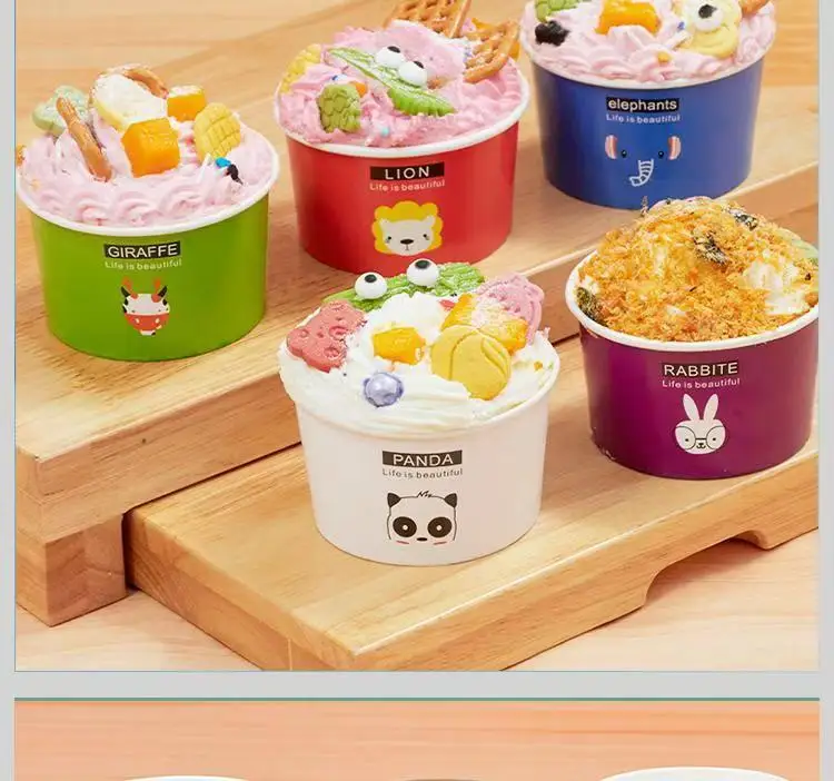 Dessert Cups Disposable Paper Cups 50PCS Paper Cups Birthday Party Favors Dessert Cup 100ml Small Round Disposable
