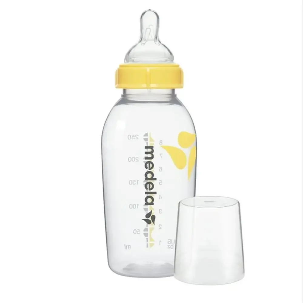 3 Pack Medium Flow Feeding Bottles 8oz BPA-Free Leak-Proof Storage Shatterproof Dishwasher Safe Silicone Nipple 250mL Capacity