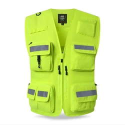 Reflective Safety Vest To Work High-Grade  Safety Vest Rider Jacket Reflective Motor High Visibility Fluorescent