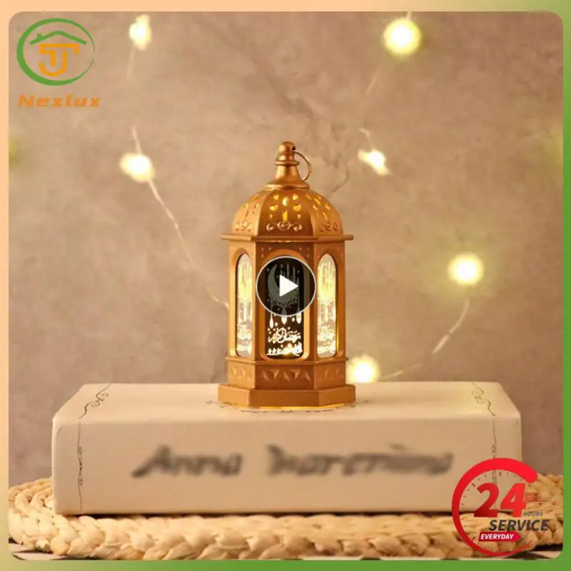 

Ramadan Festival LED Light Ornament Hanging Lantern Eid Mubarak Decorative Led Lights Islam Muslim Holiday Lighting Supplies