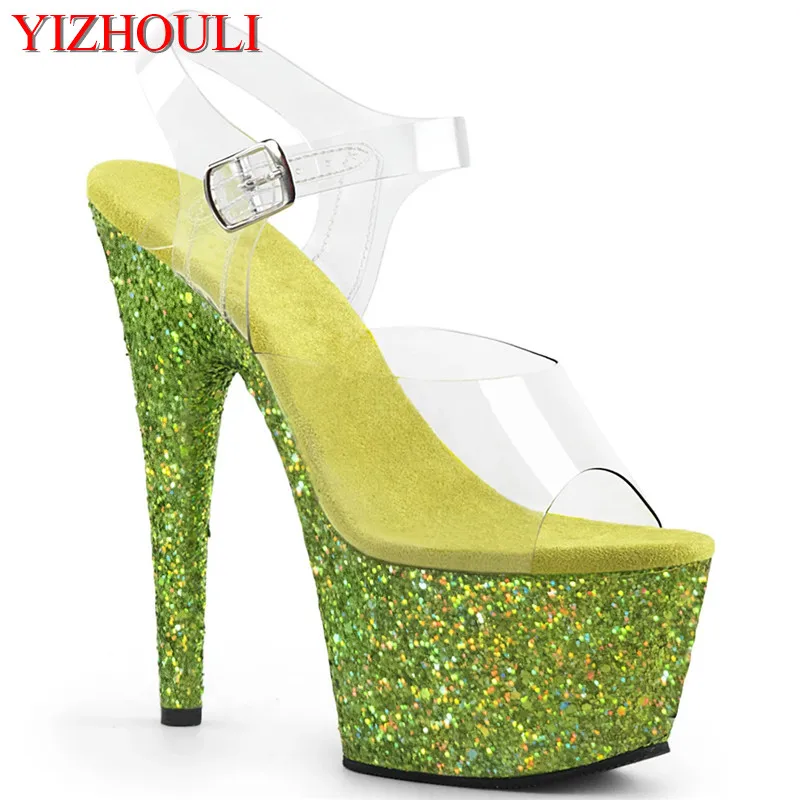 

17cm stiletto heels, 7in pole dancing boots, sparkly platform sexy nightclub model party stage dance shoes