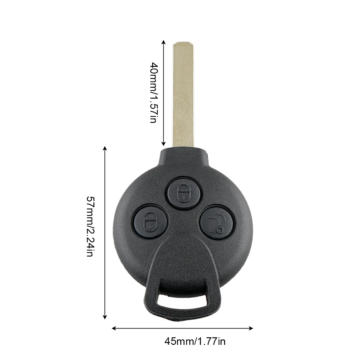 Portachiave] Guscio per Telecomando Mercedes Benz in Silicone Cover Chiave per Smart 3 tasti (vedere compatibilità nelle foto) ForTwo 450 Roadster Crossblade City Coupe City Cabrio (BIANCO