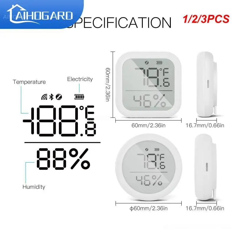 

1/2/3PCS Tuya Smart Temperature and Humidity Sensor Indoor Hygrometer With Digital LCD Display Smart Life APP Remote