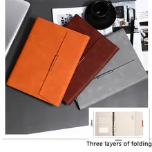 

Business Office Loose-leaf A5 Diary Notebook Three-layer Folding Meeting Record Notepad Agenda 2022 Journal Notebooks for School