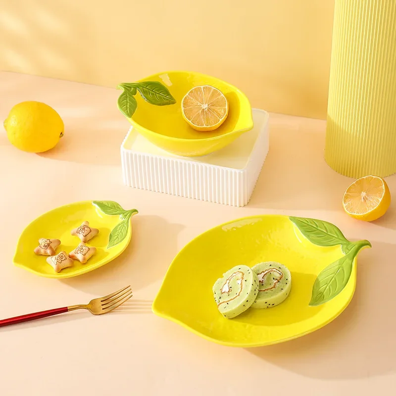 Lemon Ceramic Dinner & Snack Plate 1