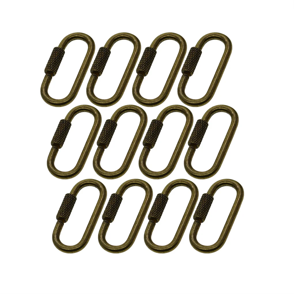 Pack of 12 Rock Climbing Mountaineering Carabiner D-ring Outdoor Hiking Keychain Hanging Hooks Portable Hose Cord Chain Link