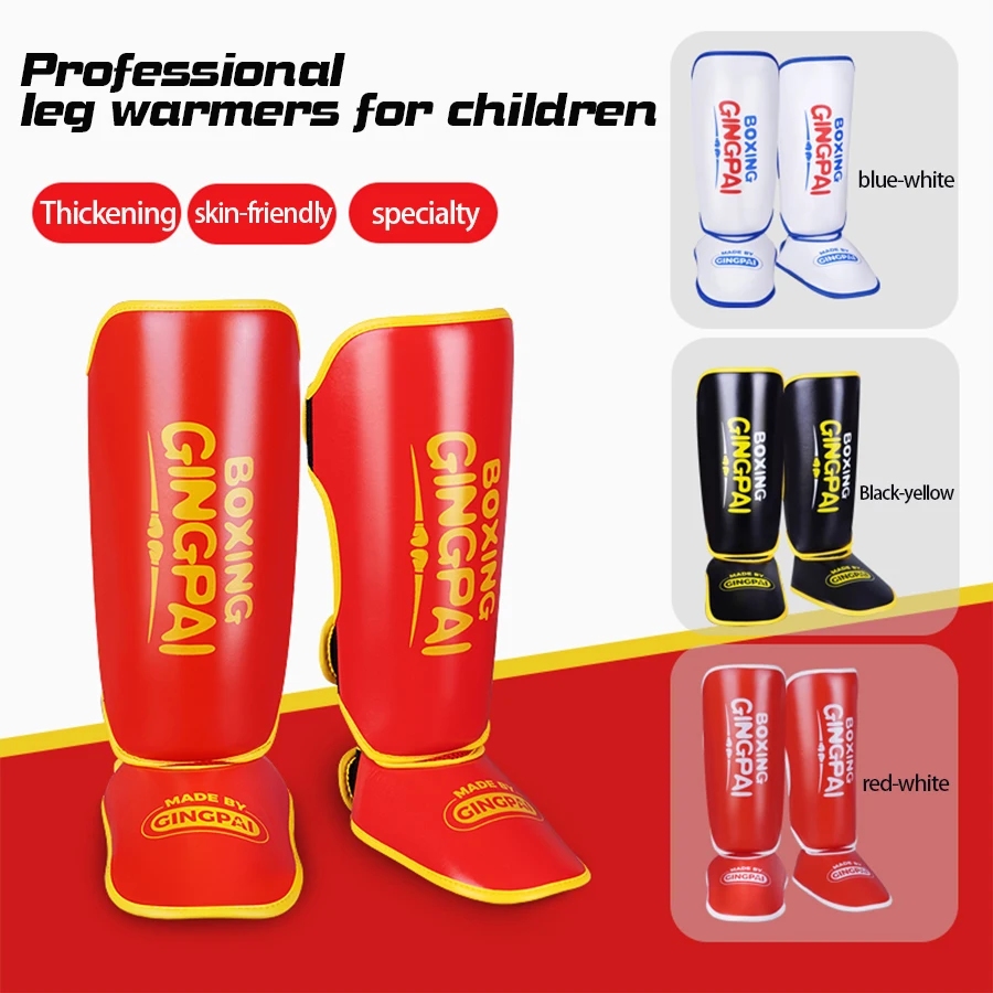 Children's Sanda Fighting Leg Protectors Muay Thai Hitting Foot Back Fitness Fighting Tibia Protectors Ankle Legboard Taekwondo
