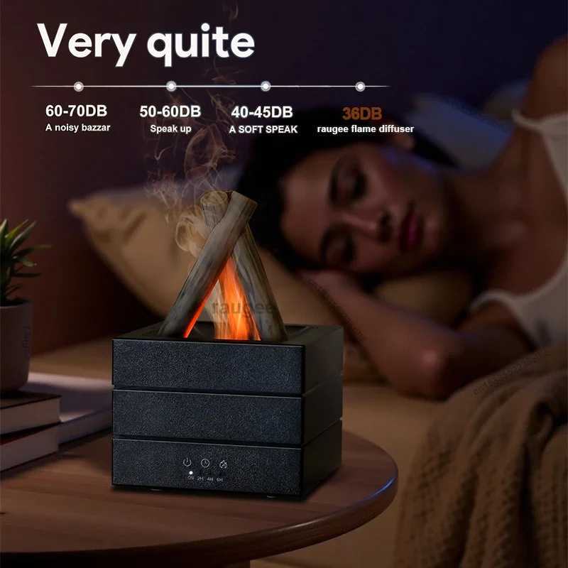 Flame Humidifier Fragrance Diffuser Aroma Humidifier Aromatherapy Essential Oil Diffuser with Night Light and Remote Control 6