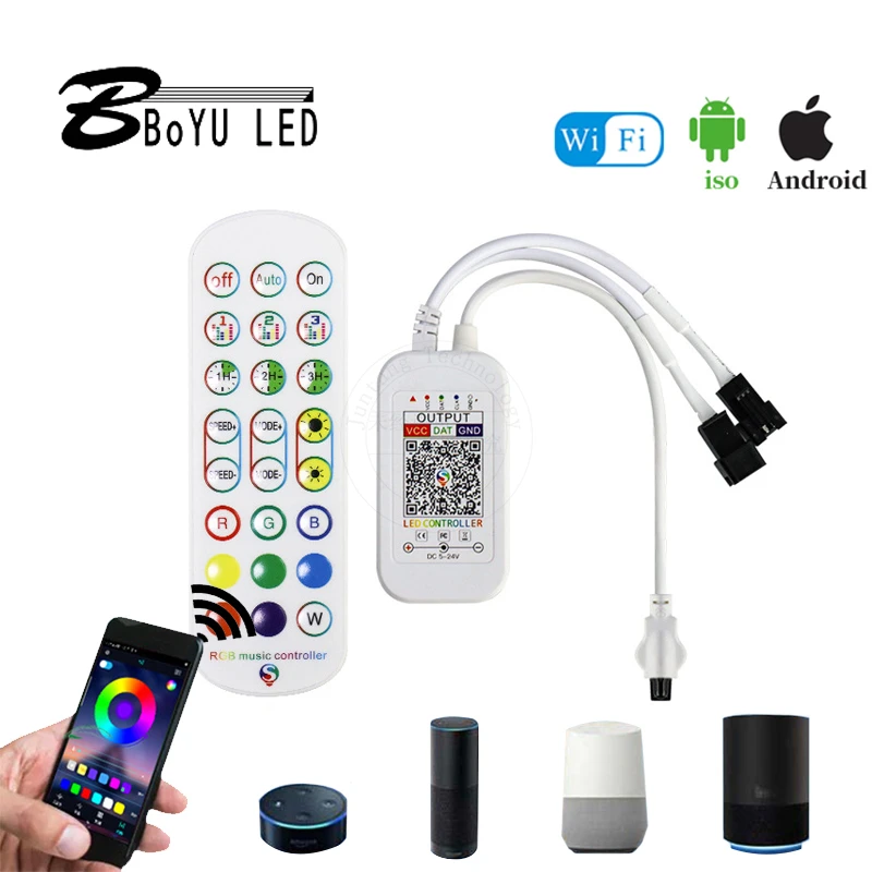 

New genuine 24-key bluetooth controller smart marquee running water rgb magic led light with controller