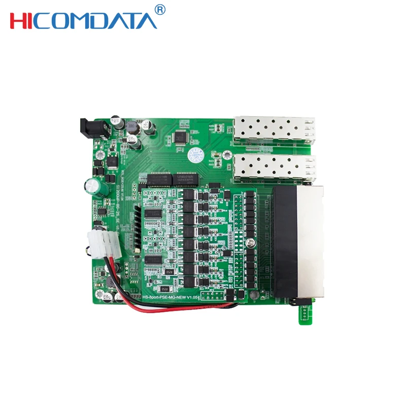 HICOMDATA 1000M POE 스위치 PCBA 모듈 10포트 IEEE802.3af/at 48V 30W POE 네트워크 스위치