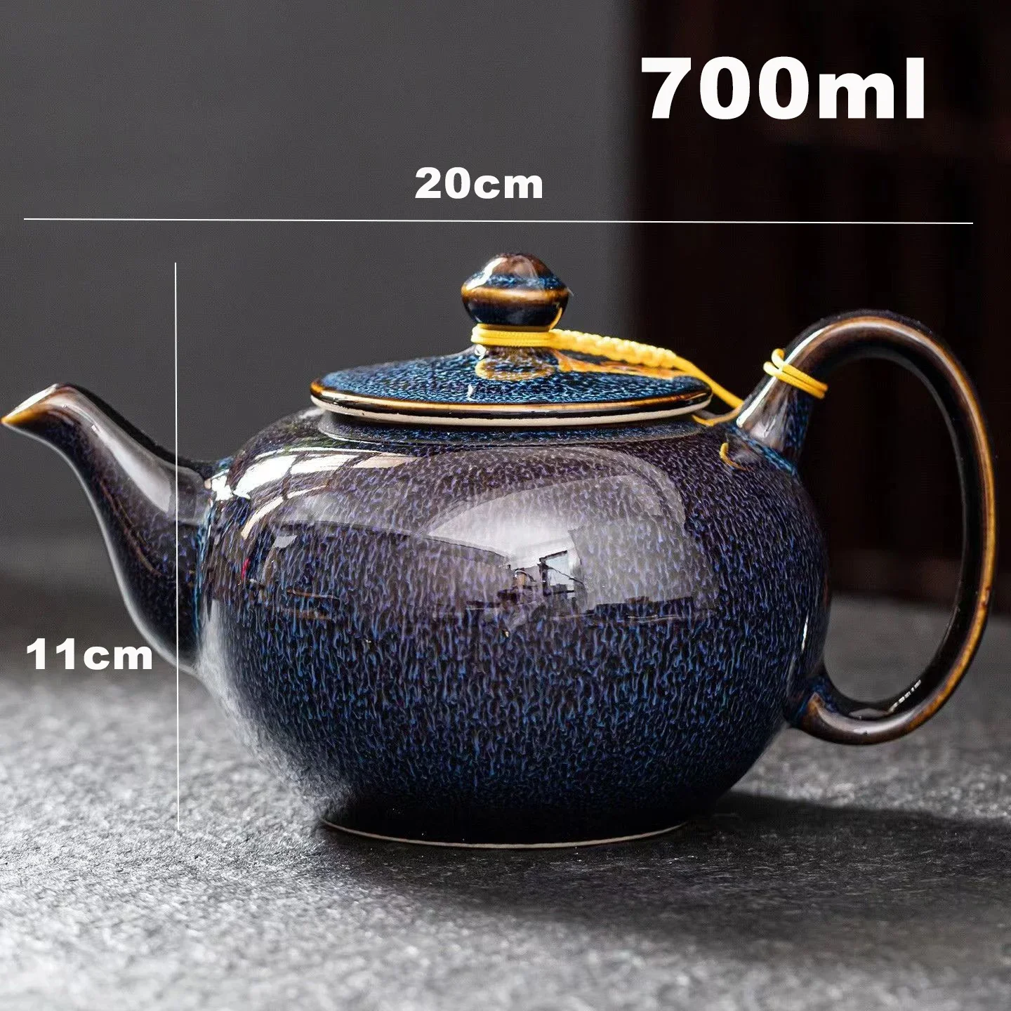 ExquisiteStarryGlazeCeramicPuerTeapotHeatedKettleTeaSet