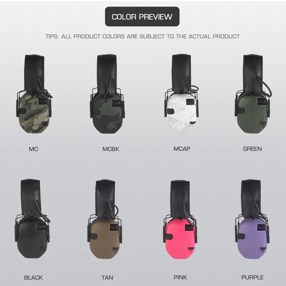 Tactical Electronic Noise Cancelling Headset for Shooting Training Hearing Protector Earmuffs Hunting Airsoft Noise Headphones