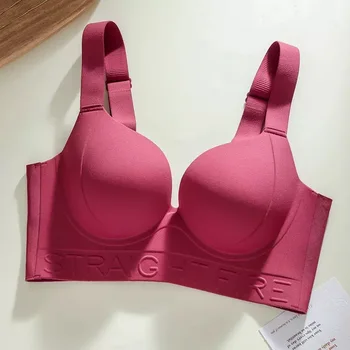 High-quality Thin Women's Underwear Large Breasts, Large Size, No Steel Rings, and Adjustable Upper Support and Anti-sagging Bra 1