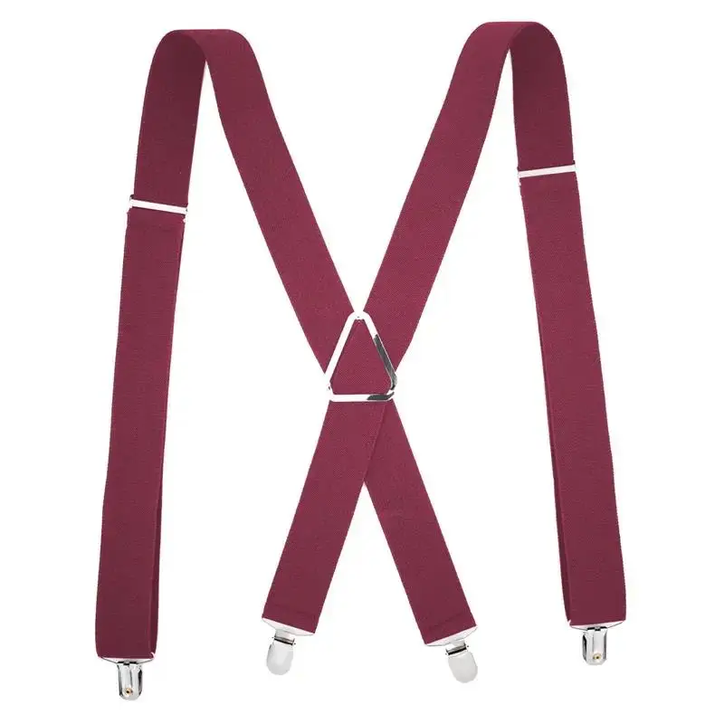 Work Suspenders 2025 Men Adjustable Elastic X Back Women Suspender For Trousers 2.5CM Width 4 Clips Back Braces