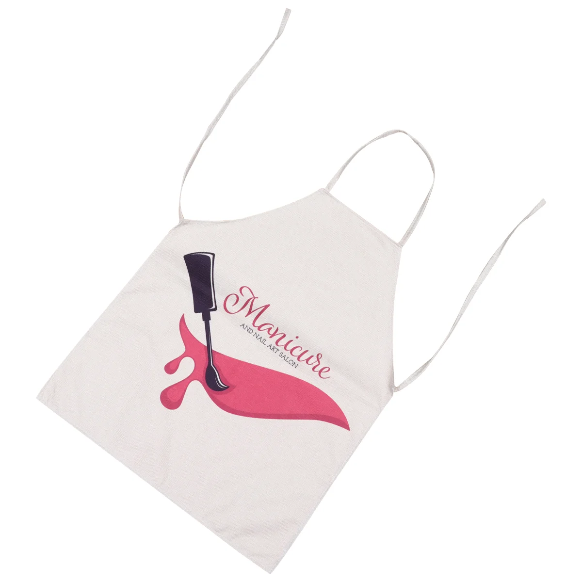 

Pink Nail Art Printing Apron Restaurant Cooking Baking Dress Cotton and Linen Painting Working Apron for Home Kitchen