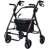 Armrest Folding Can Sit Walking Stick Chair Mobility Aids Portable Travel Elderly Trolley Shopping Four-wheeled Walking Cart 5