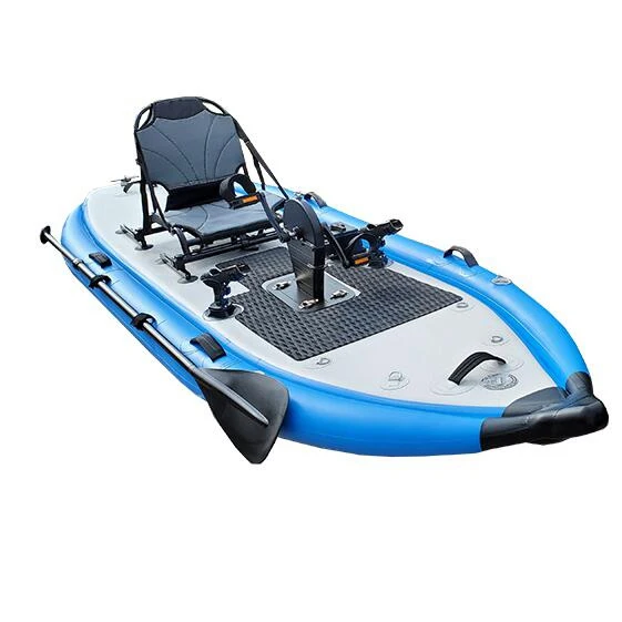 China Customized 11 Feet  Inflatable Drop Stitch Foot Drive Pedal Fishing SUP Kayak