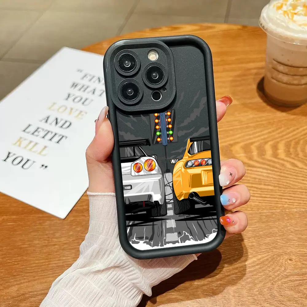 JDM Drift Car Racing Design Soft Phone Case