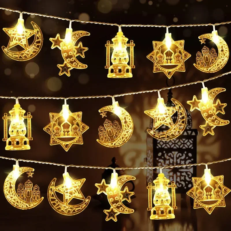 

Star Moon Led Curtain Garland String Light EID Mubarak Ramadan Decorations for Home 2024 Islam Muslim Event Party Supplies Decor