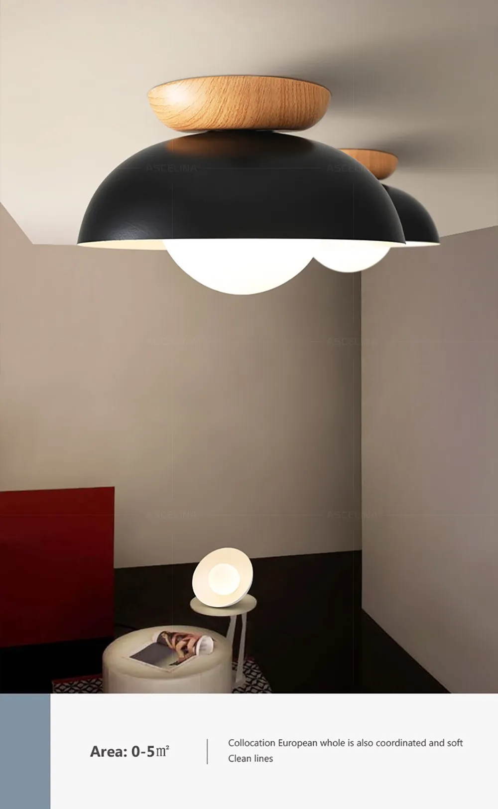 Nordic Wooden Led Ceiling Light