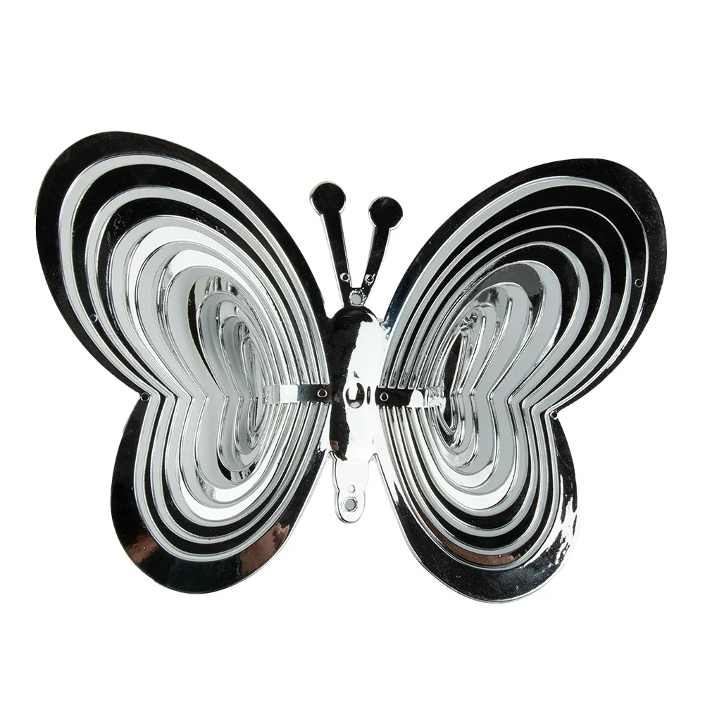 Butterfly Wind Chimes 21.2cm*15cm Metal 3D WindChime Wind Spinner Pinwheel Hanging Chime Outdoor Home Garden Decoration